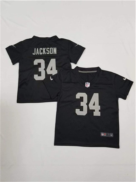 Toddler Oakland Raiders #34 Bo Jackson Black Vapor Limited Stitched Jersey
